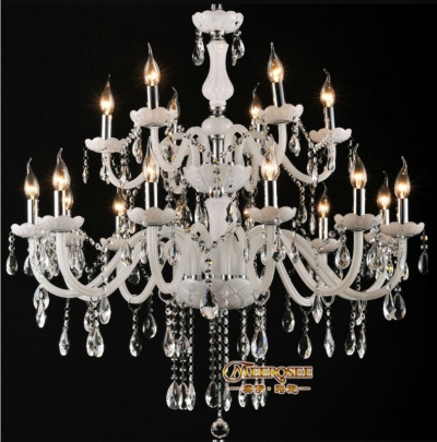 fashionable design large white crystal chandelier modern glass chrystal chandelier lighting for el, lobby,meeting room md8647