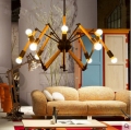 flexible industrial vintage pendant lights wood spider american loft style edison hanglamp fixtures for home lightings droplight