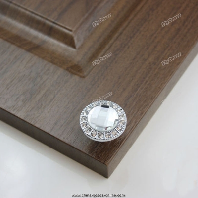 flyoneer new round clear crystal glass pull handle cupboard wardrobe drawer cabinet knob worldwide