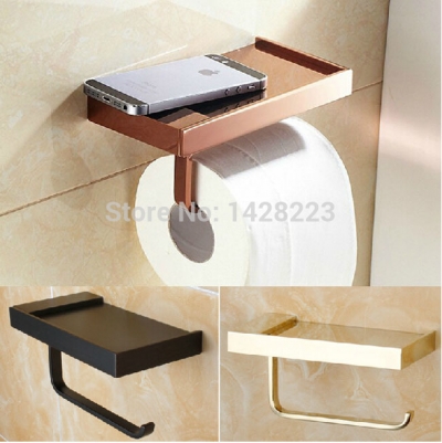 golden & rose golden & black bathroom toilet paper holder toilet tissue rack [toilet-paper-holder-8116]