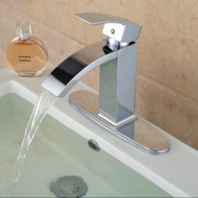 good quality bathroom vessel sink mixer water facet deck mount waterfall basin water taps chrome finished [chrome-1542]