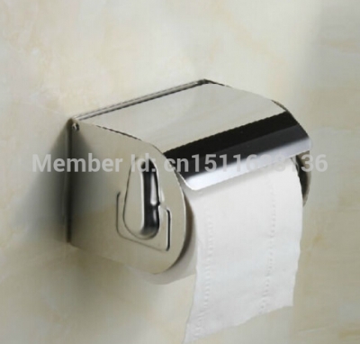 modern chrome brass semi-closed wall mounted bathroom toilet paper holder