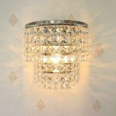modern indoor crystal wall sconce lighting fixture contemporary glass mount lamp