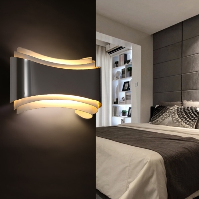 modern led sconce wall lights for bedroom study room stainless steel+acrylic 5w home decoration wall lights lamp fixtures