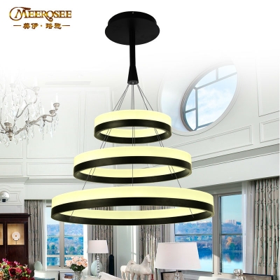 new arrival modern led chandelier light fixture,designer led large pendant lamp black ring lighting for el project [led-pendant-light-5374]