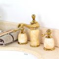 new luxury stone basin mixer faucet/ copper gold dual handle bathroom sink taps/bathtub shower set e-75