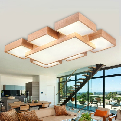 new oak modern led ceiling lights for living room bedroom lamparas de techo wooden decoration led ceiling lamp fixture abajur