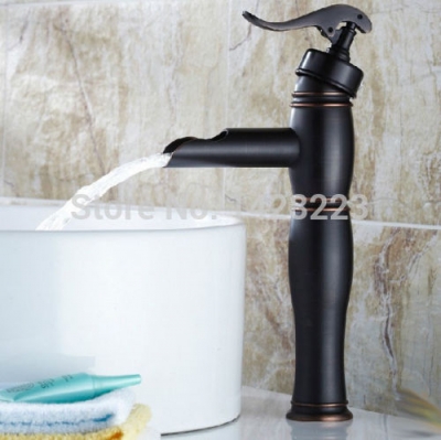 oil rubbed bronze deck mounted tall bathroom basin faucet single handle vessel sink basink mixer tap [oil-rubbed-bronze-6722]