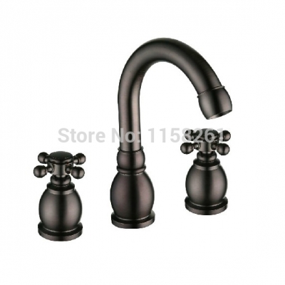 retro bath double handle faucet.oil rubbed bronze faucet. basin sink mixer tap 3hole two handle faucet3pcs hj-1103 [3-pcs-basin-faucet-113]