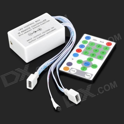 rgb ir remote control controller box for smd 5050 led light strip - white (dc 12v) [led-rgb-controller-5726]