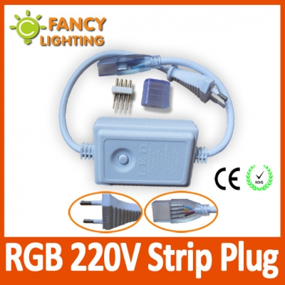 sell connector controller led strip plug for smd3528/2835/5050/3014 rgb 220v led strip light plug connector