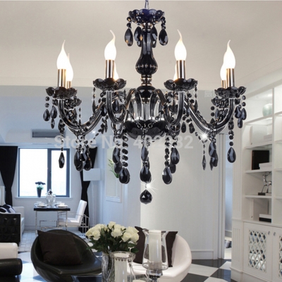top fashion in brazil europe luxury modern black k9 crystal chandelier led simple glass candle chandelier for foyer mq1280