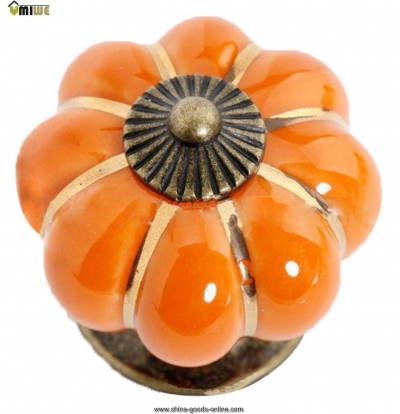 umiwe pumpkins knobs europe ceramic door cabinet cupboard handles pull drawer (0range)
