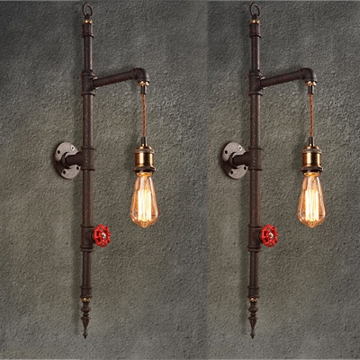 vintage iron pipe wall lamp 220v luxury industrial bathroom wall light fixture loft bar led wall sconces lamparas home decor luz [wall-lamps-2902]