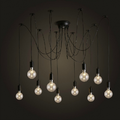 vintage loft fashional eletrical wire pendant lights with 6/8/10/12 heads,e27 pendant lamps for home/room/living room