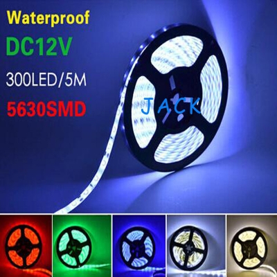 waterproof 5m led strip 5630 (5730) smd 60leds/m flexible dc 12v more bright than 5050 smd, red, green, blue, white, warm white [5630-smd-series-390]