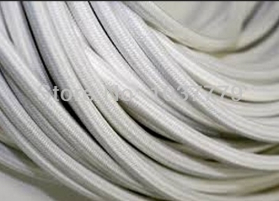 white color fabric textile pendant light wire