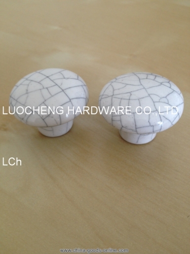 10 pcs/lot 33mm crackle white ceramic knob ceramic handles cabinet knob door knobs zinc knobs