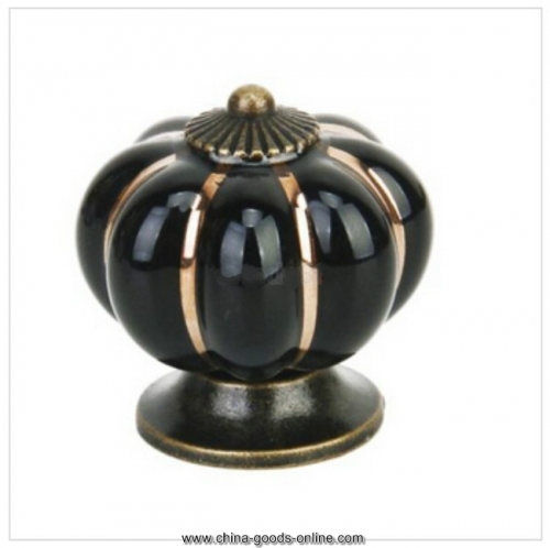 10 x antique pumpkin ceramic drawer cupboard door pull kitchen handle knobs--black