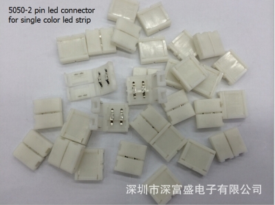 100pcs 10mm width 2 pin solderless led strip connector lighting accessories for smd 5050 non-waterproof led strip single color [lighting-accessories-3227]
