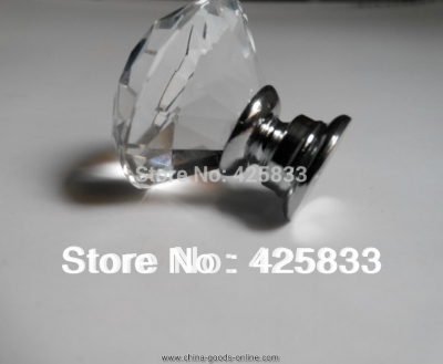 10pcs 30mm clear decorative crystal furniture kitchen drawer dresser door knobs and pulls [Door knobs|pulls-319]