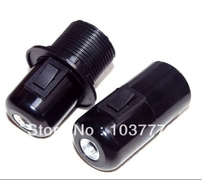10pcs/lot abs phenolic black e27 fitting lamp holder with switch