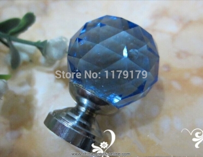 10pcs lot blue k9 crystal awer cabinet furniture handle knob tc424-20 [Door knobs|pulls-1571]