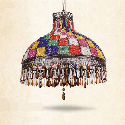 2015 european crystal dining room 3 head dia 40cm led endant light vintage fashion pastoral iron pendant light