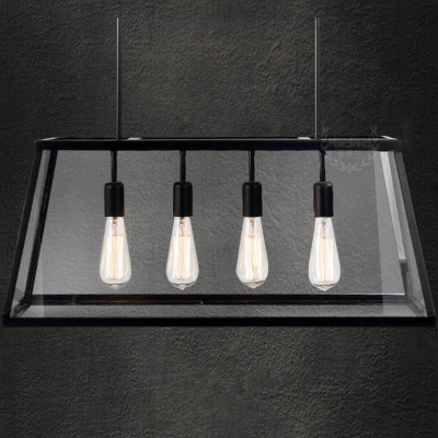 2015 modern simple led creative glass box pendant lights for living room loft retro industry pendant lights