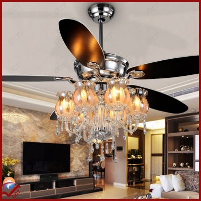 2016 110v-240v luxury ceiling fans with lights and remote ventilador de teto modern crystal flower lampshade ceiling fans lamp [ceiling-fans-2894]