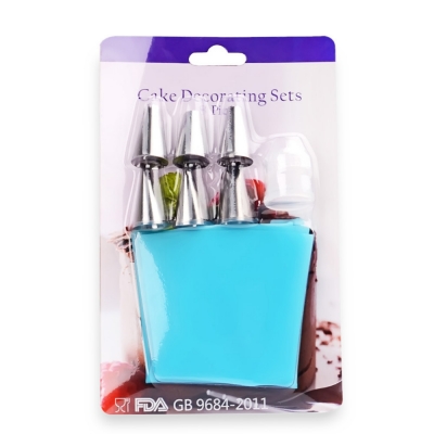 2016 icing piping cream pastry bag + 6xstainless steel nozzle set diy cake decorating tips set kitchen accessories [cooking-tools-5797]