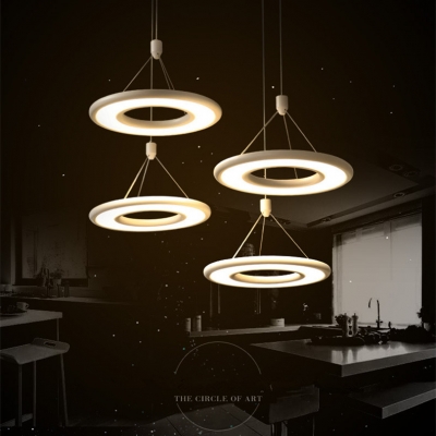 2016 new fashion dining room modern simple led pendant light iron acrylic cord suspension lamp for study room [modern-style-7800]