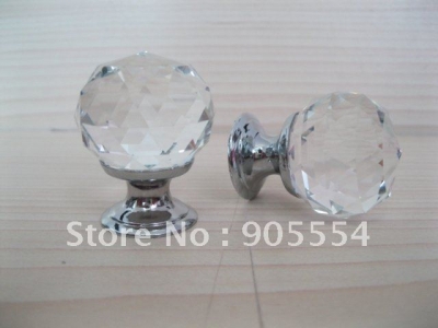 20pcs/lot d30mmxh43mm multi-faceted cutting k9 crystal glass drawer knobs