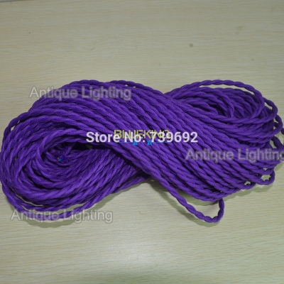 4m/lot purple color 2 x 0.75mm2 colorful twisted wire twisted cable electrical braided wire for pendant lamp
