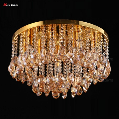 60cm (23.6") diameter luxury crystal ceiling lights surface mounted crystal ceiling light k9 champagne living room lighting