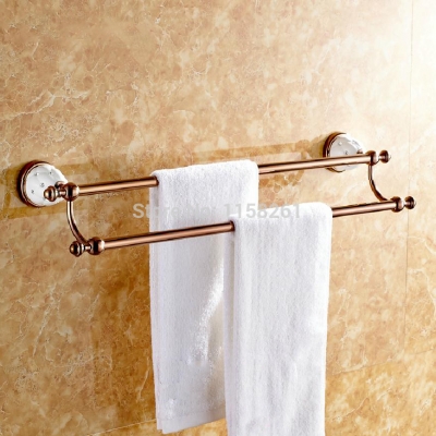 (60cm)dou. towel bar,towel holder,solid brass made,rose gold finished,bath products,bathroom accessories 5311 [towel-bar-8356]