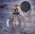 60w industrial wall sconce, loft retro wall lamp vintage fixtures with glass lampshade lamparas de pared arandelas
