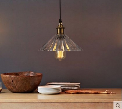 60w retro loft industrial lamps pendant light with galss lampshade ,lamparas industrial edison lamp