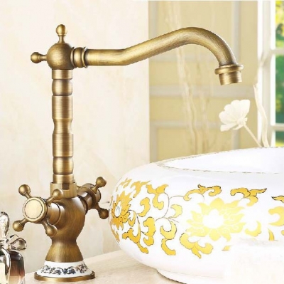 antique bronze finish 360 degree swivel brass faucet bathroom basin sink mixer bath& kitchen taps faucet h-15 [antique-bathroom-faucet-394]