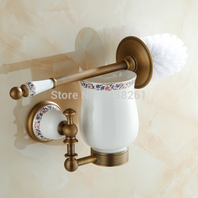 antique luxury wall mounted bathroom toilet brush holder with cup polished bathroom accessories 3313f