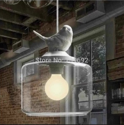art decor. vintage indoor modern little bird glass pendant lights lamp for bar e26/e27 110-240v