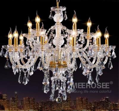 bohemia classic clear crystal chandelier light fixture glass lustre lamp 15 lights cristal light for el, lobby md3148 [crystal-chandelier-glass-2125]