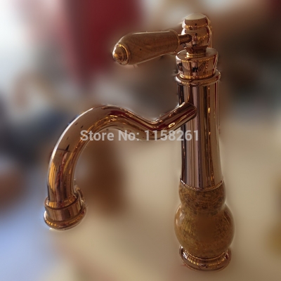 brass torneira cozinha with marble kitchen faucet/single handle rose gold finish basin sink tap mixers lt-5028e