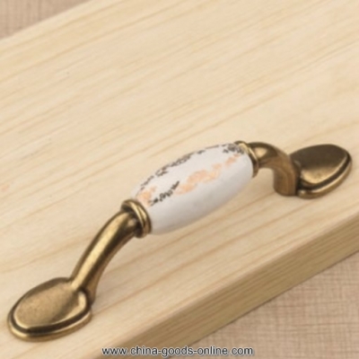 ceramic golden cabinet wardrobe cupboard knob drawer door pulls handles 76mm 2.99" mbs346-3 [Door knobs|pulls-599]
