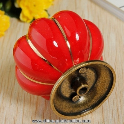 ceramic handle pull knobs,pumpkin shaped cupboard drawer handle [Door knobs|pulls-162]