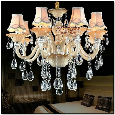 champange glass lustres flower design crystal chandelier lighting with 8 light holders pedant for dining room, lobby md88009