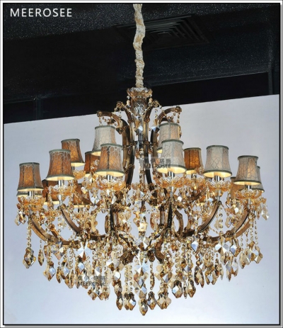 coffe with clear large el maria theresa crystal chandelier lamp fabric lampshades foyer hanging lights lustres 21 lights [crystal-chandelier-maria-theresa-2201]