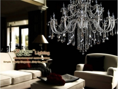 cognac glass cristal chandelier light crystal lamp mds02-l24+12+6 [crystal-chandelier-glass-2144]
