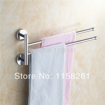 copper 360 degree rotation towel rack two layer activities towel bar bathroom accessories bathroom shelves kh-1079 [towel-bar-8393]