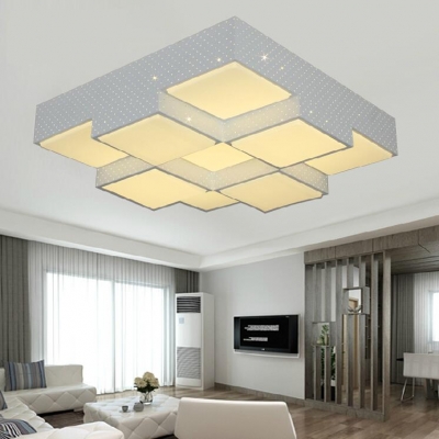 cube modern ceiling lights for living room bedroom 28-48w acrylic+aluminum home ceiling lamp [modern-ceiling-light-7500]